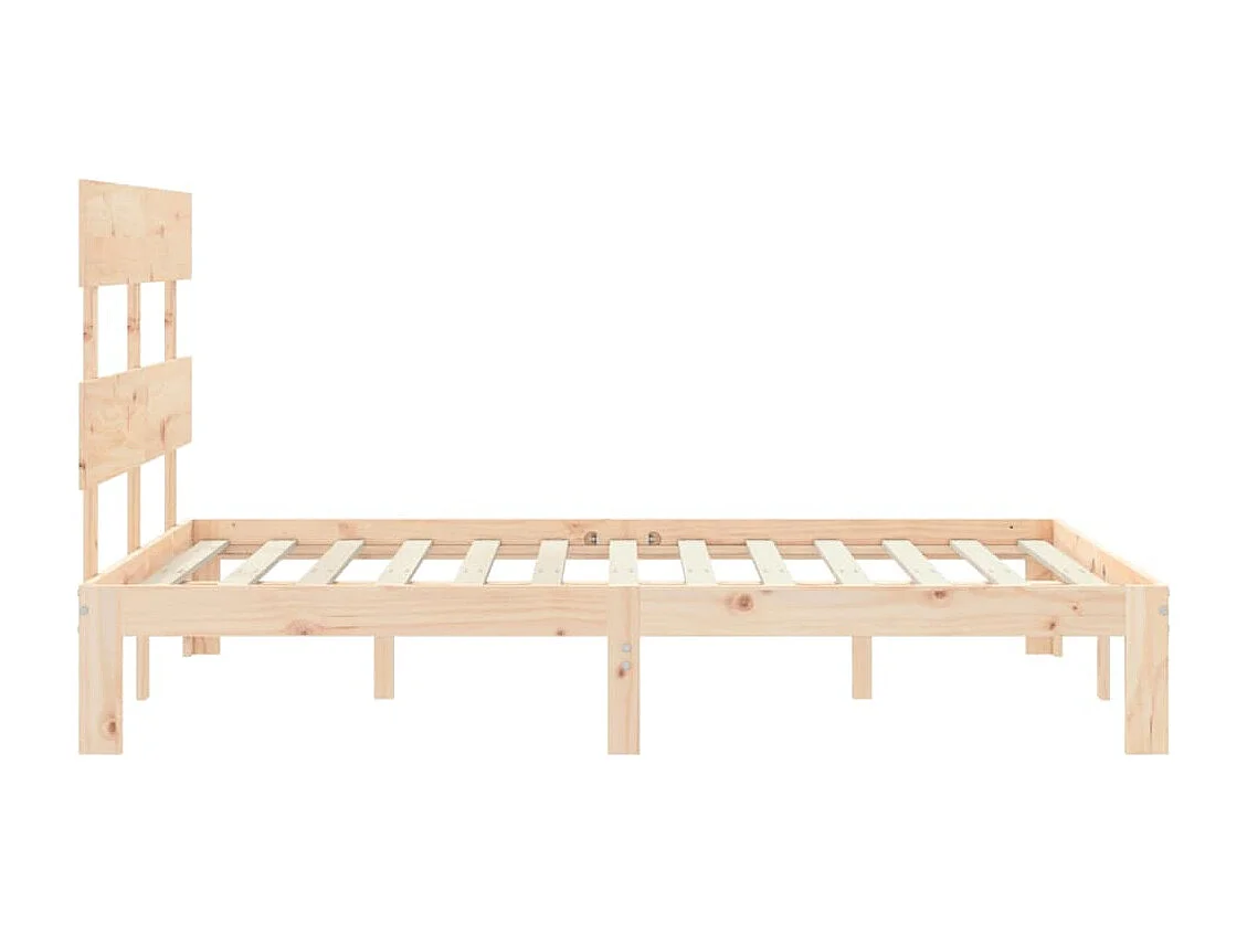 Cadre de lit avec tête de lit 140x190 bois massif