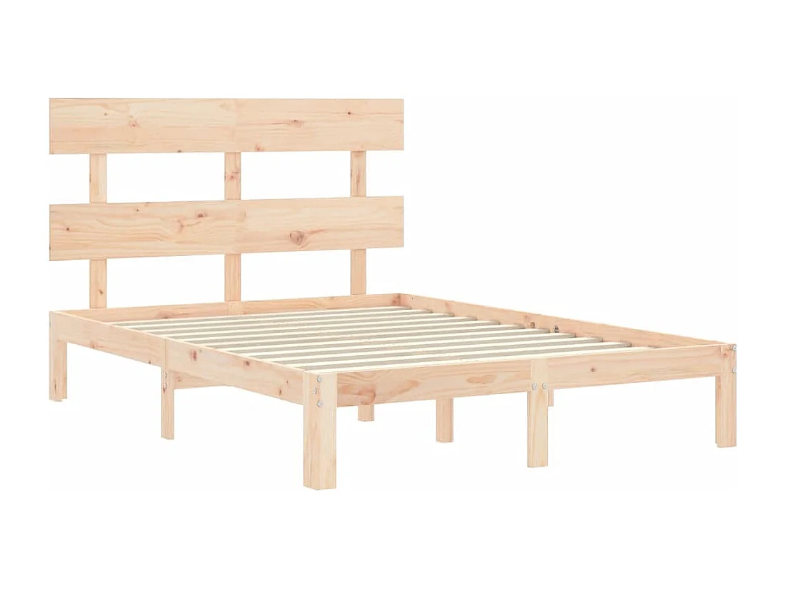 Cadre de lit avec tête de lit 140x200 bois massif