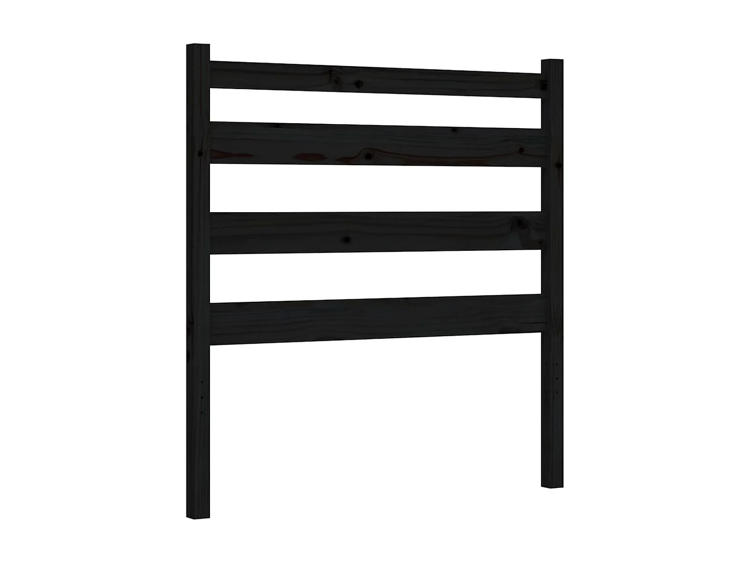 Cadre de lit avec tête de lit noir 90x190 bois massif