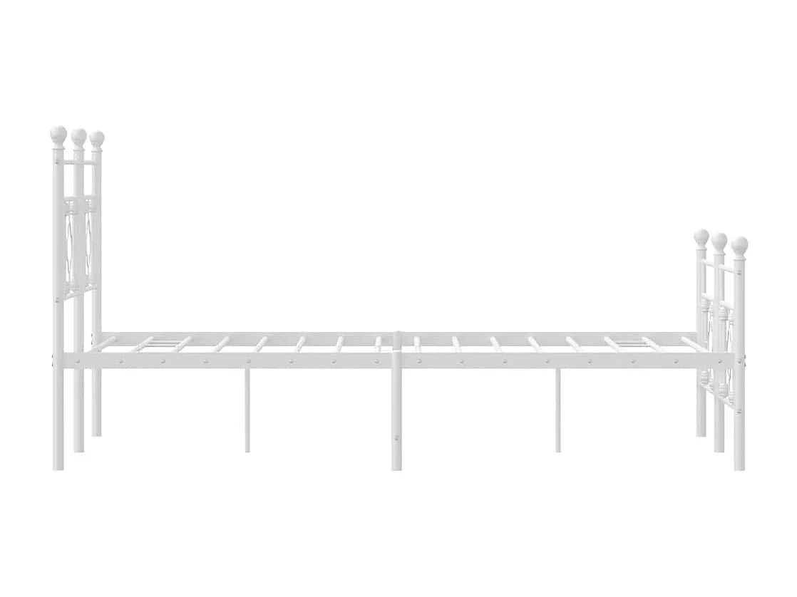 Cadre de lit métal avec tête de lit-pied de lit blanc 120x200
