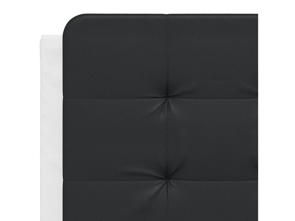Lit avec matelas blanc et noir 140x190 similicuir