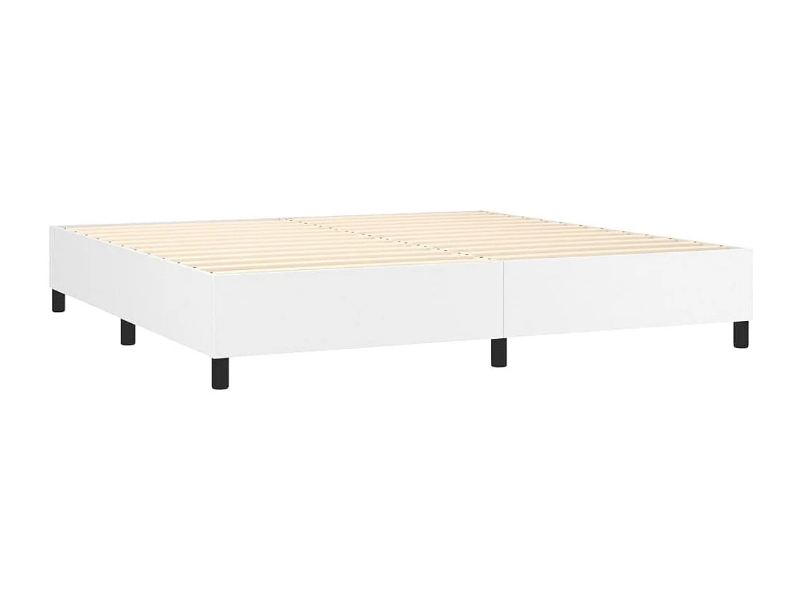 Sommier à lattes de lit matelas LED Blanc 200x200 Similicuir