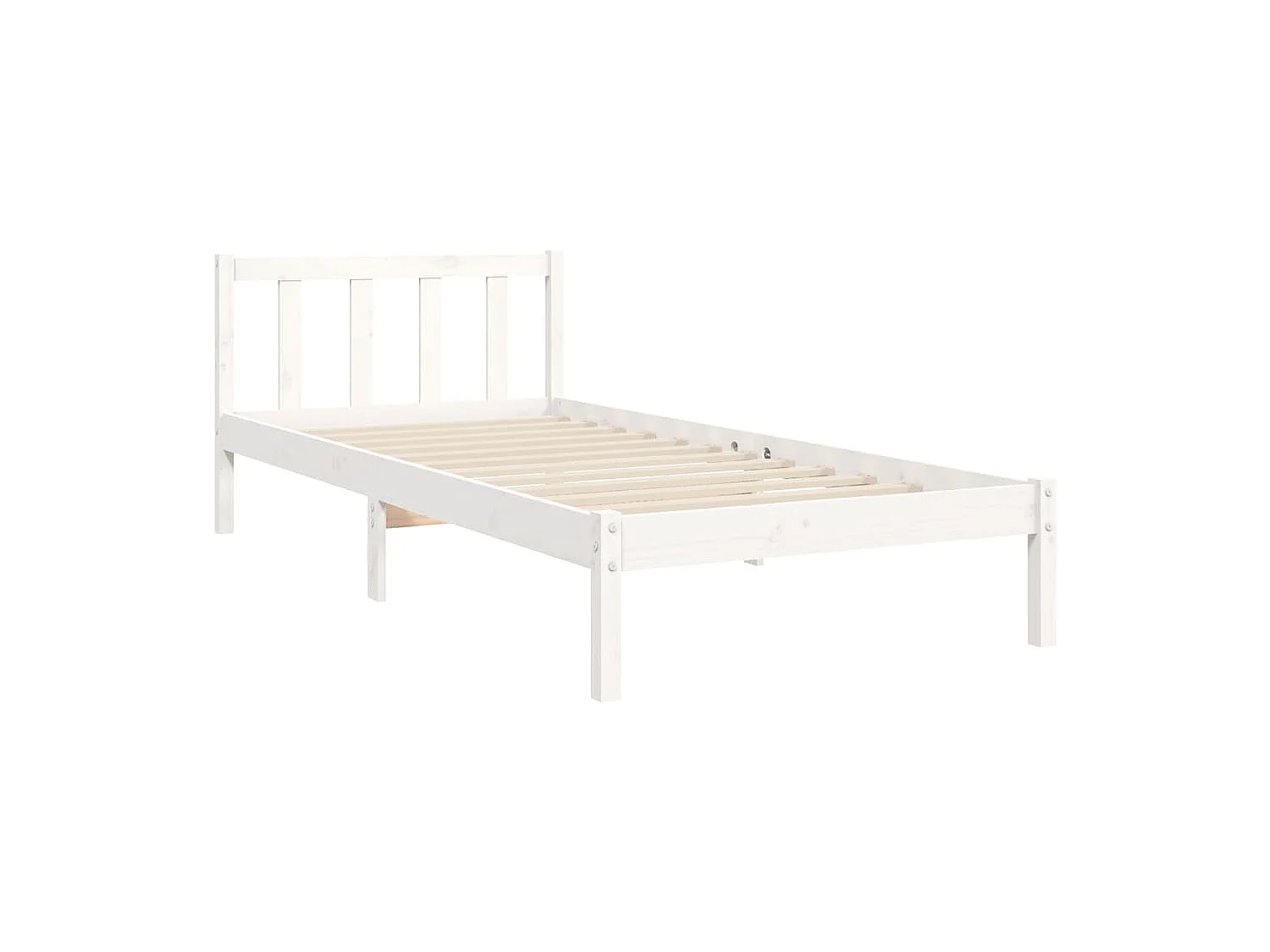 Cadre de lit avec tête de lit blanc 90x200 bois massif