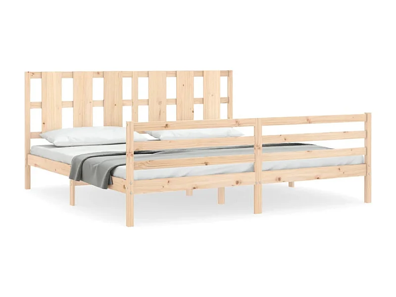 Cadre de lit avec tête de lit 200x200 bois massif