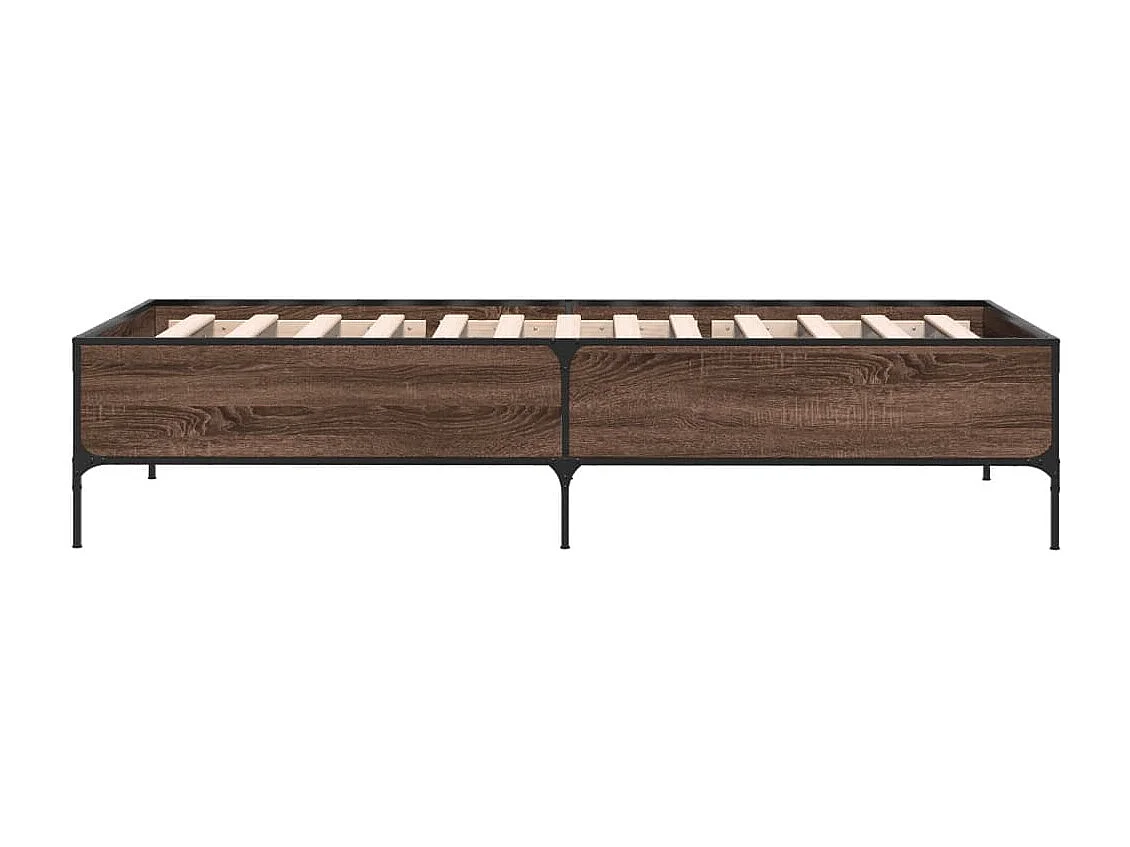 Cadre de lit chêne marron 90x190 bois d'ingénierie et métal