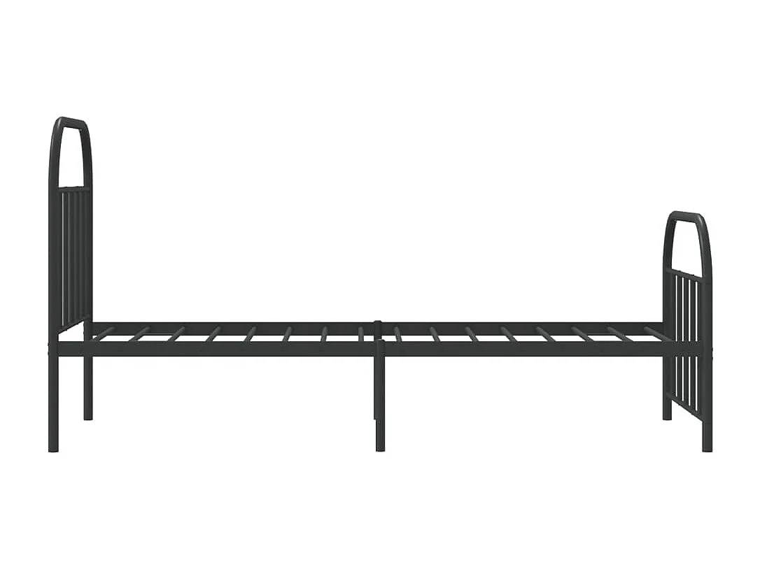 Cadre de lit métal avec tête de lit-pied de lit noir 90x200