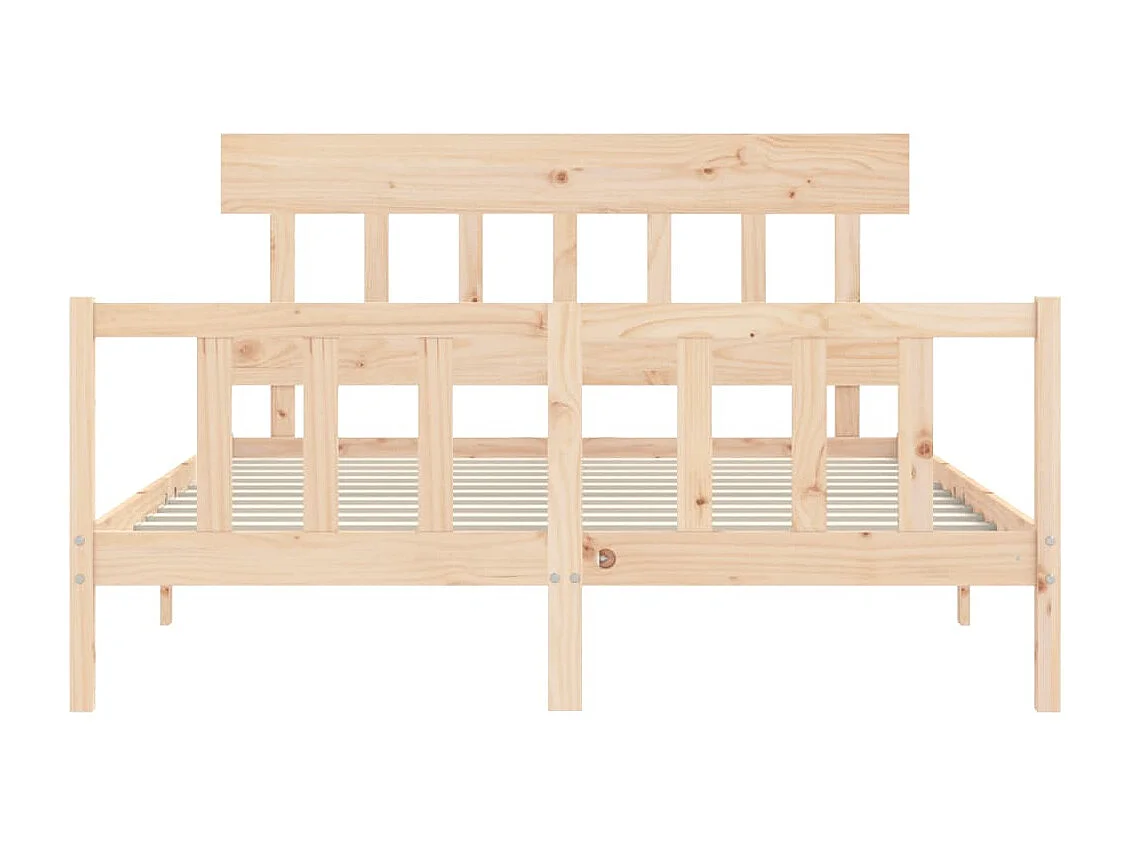 Cadre de lit avec tête de lit 160x200 bois massif