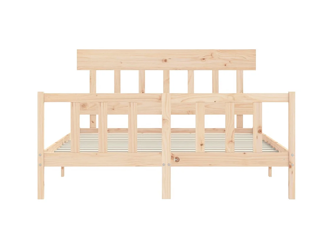 Cadre de lit avec tête de lit 160x200 bois massif