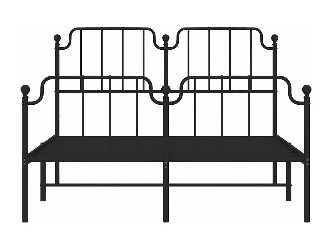 Cadre de lit métal avec tête de lit-pied de lit noir 140x200