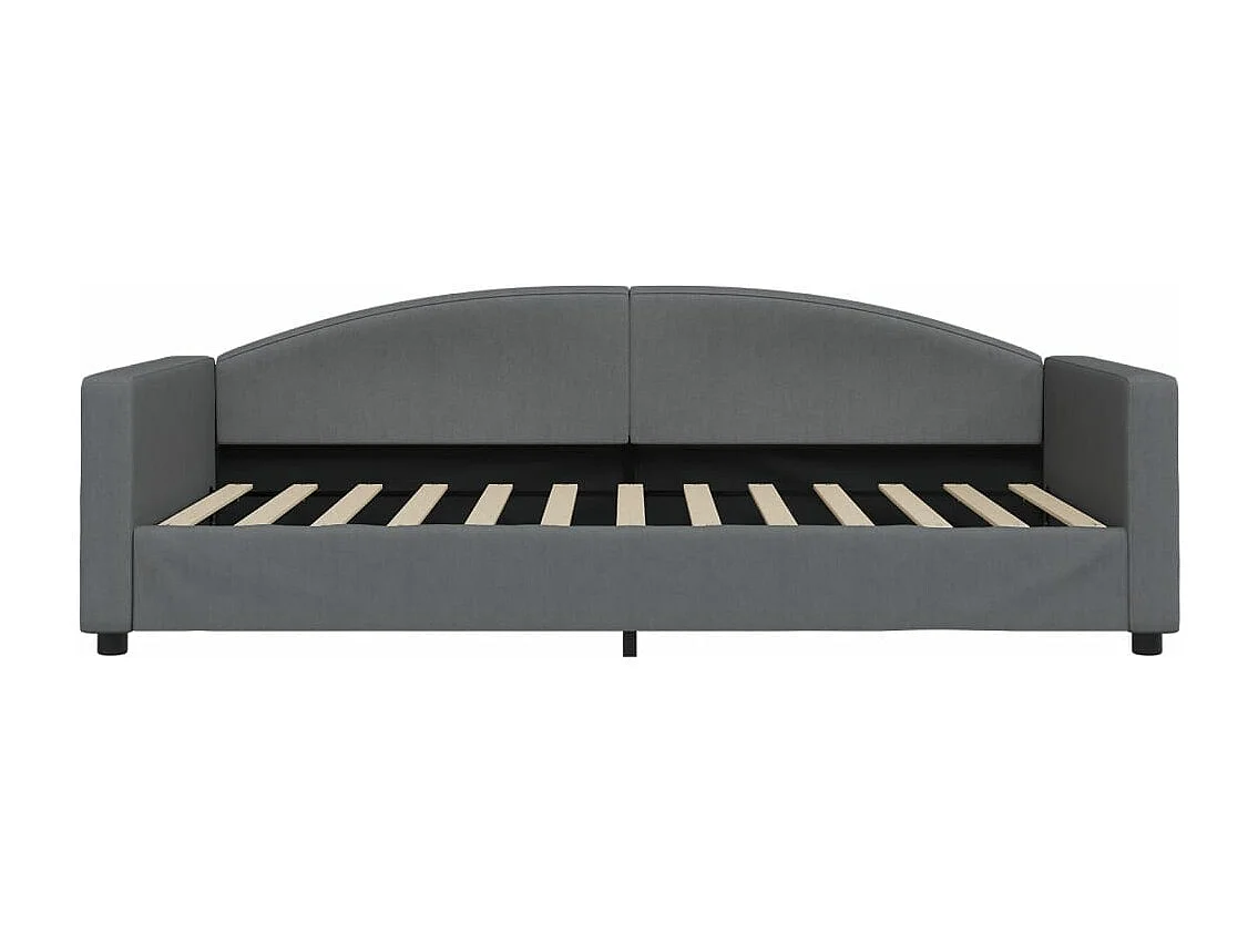Lit de jour avec matelas gris foncé 100x200 tissu