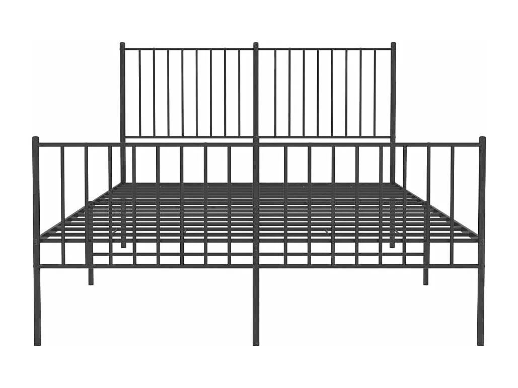 Cadre de lit métal avec tête de lit-pied de lit noir 140x190