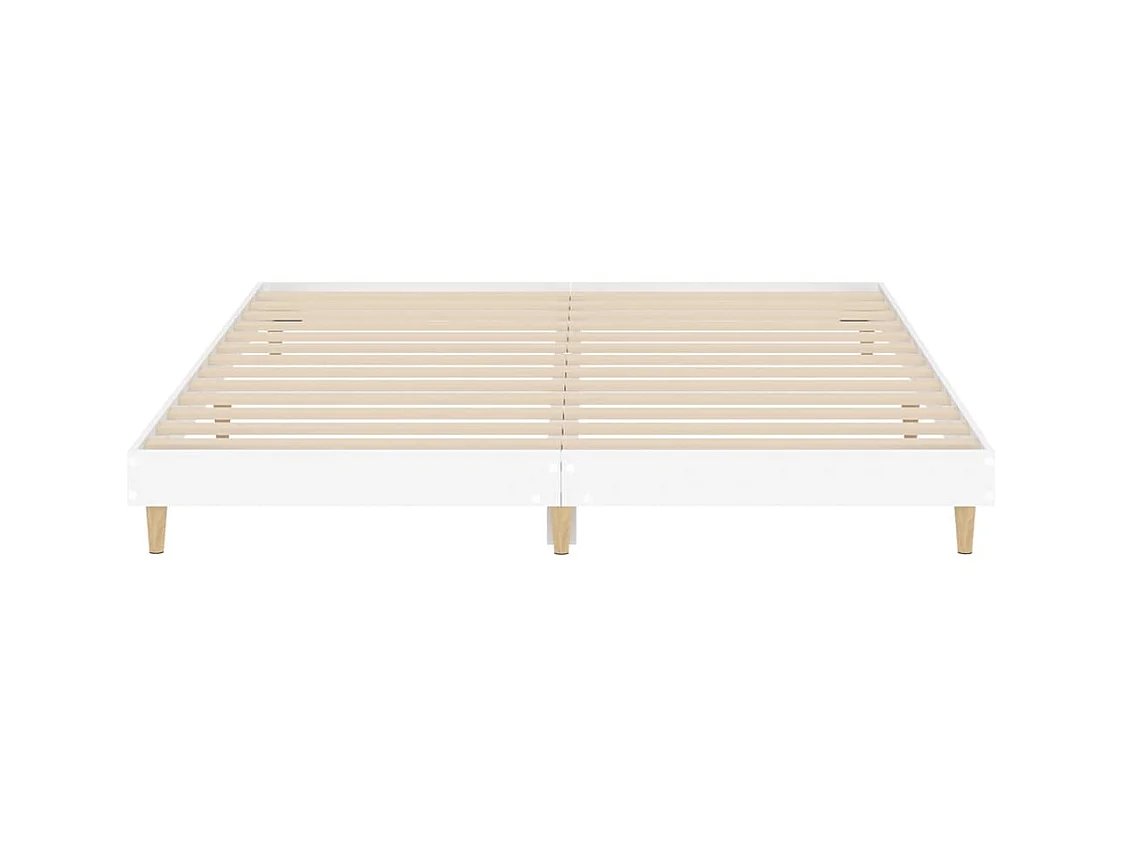 Bedframe LED massief hout wit 120x200 cm