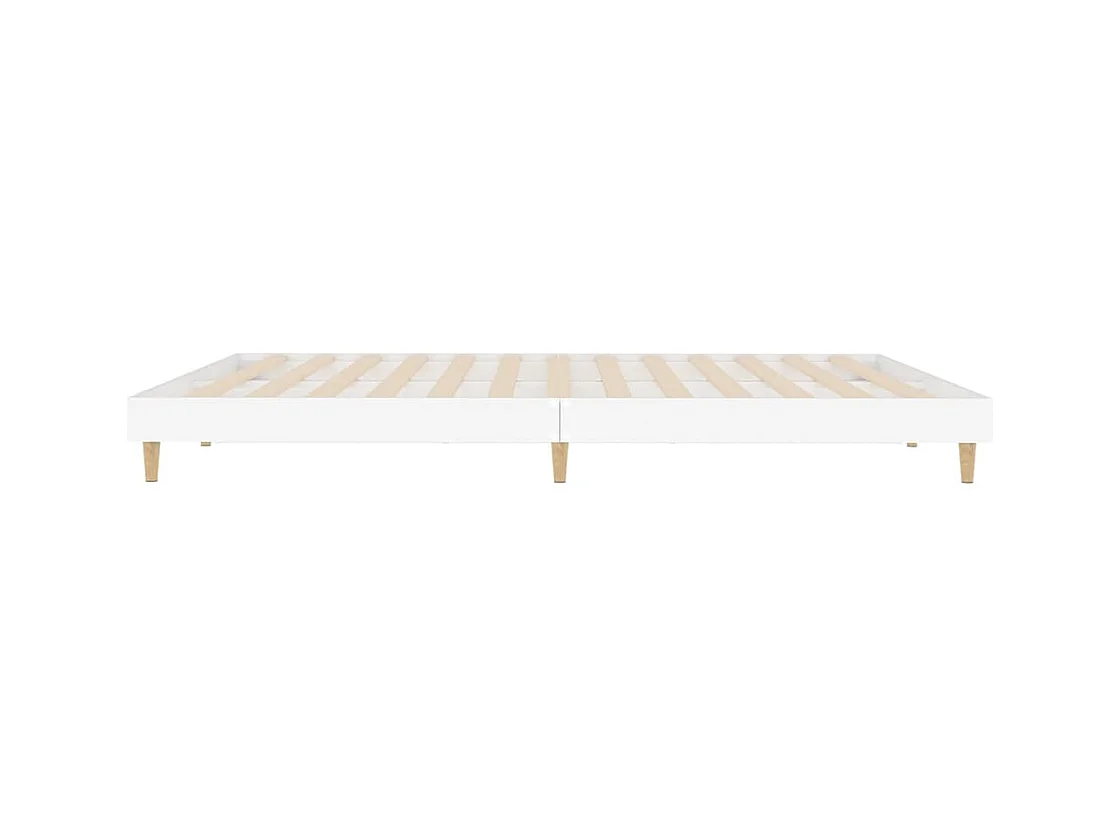 Bedframe LED massief hout wit 120x200 cm
