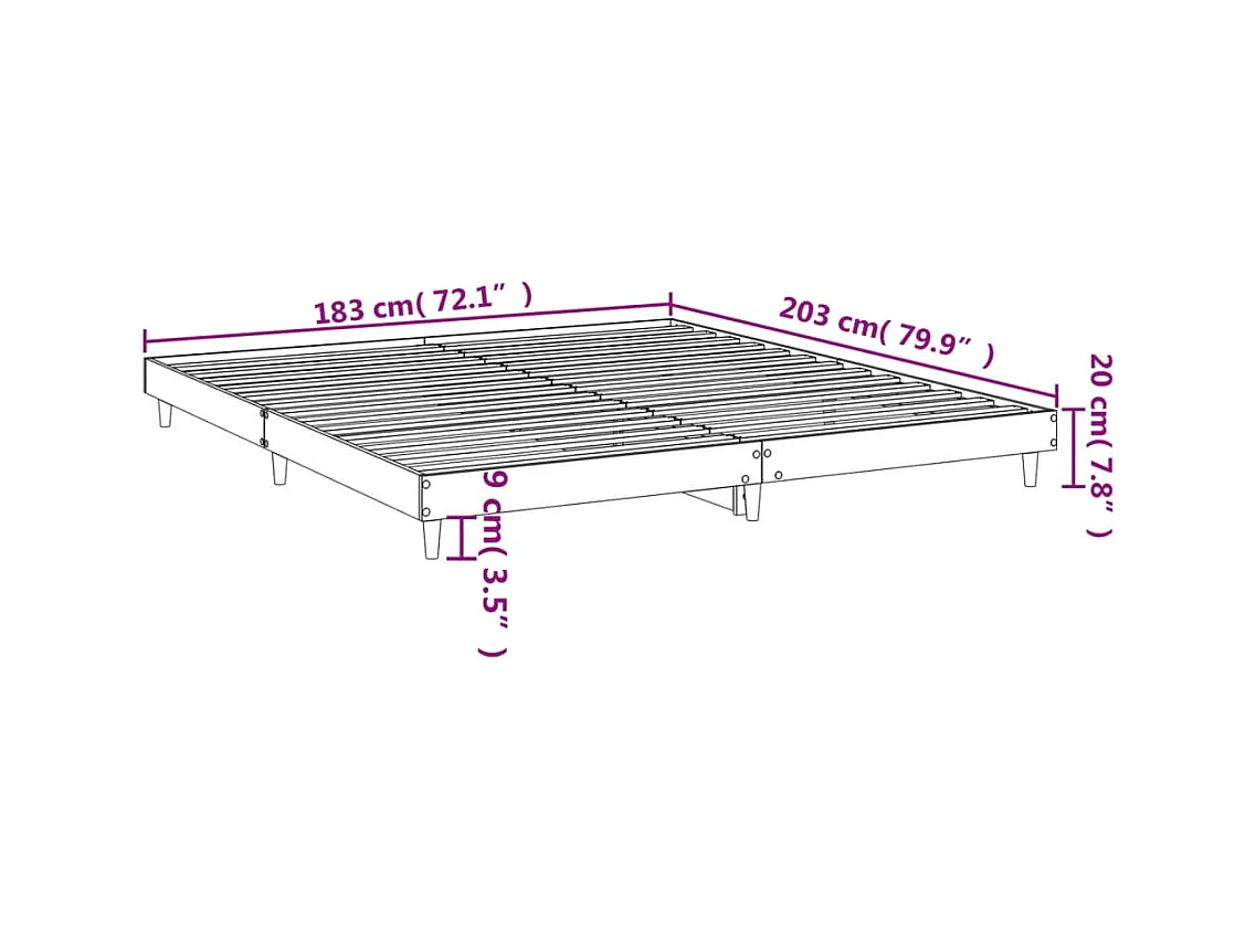 Bedframe LED massief hout wit 120x200 cm