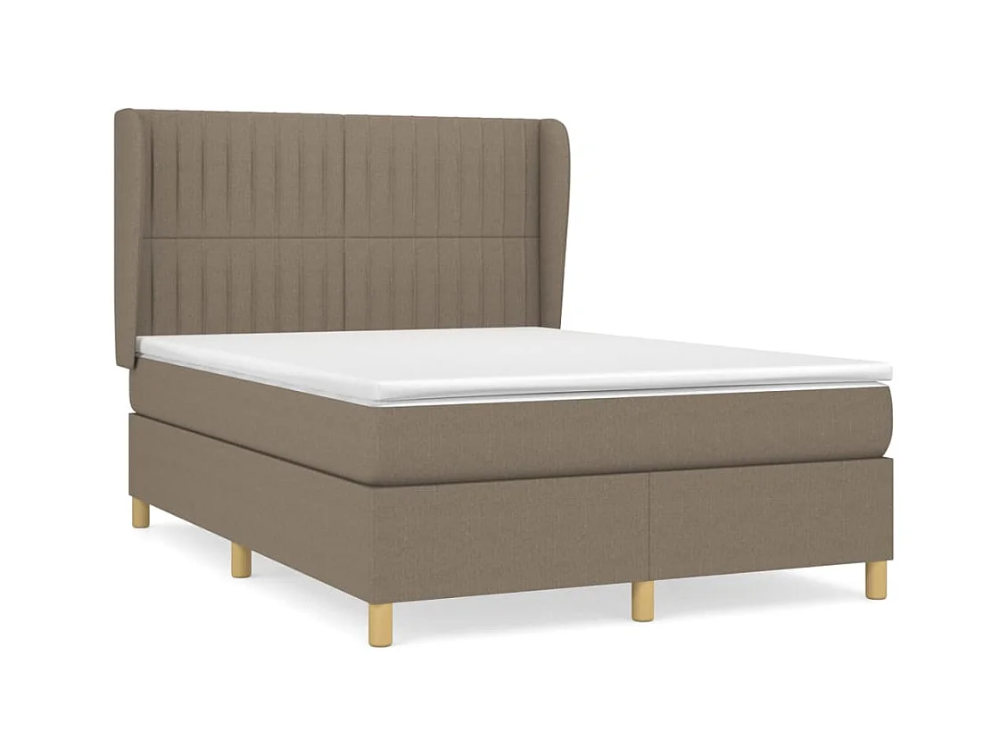 Sommier à lattes de lit avec matelas Taupe 140x190 Tissu