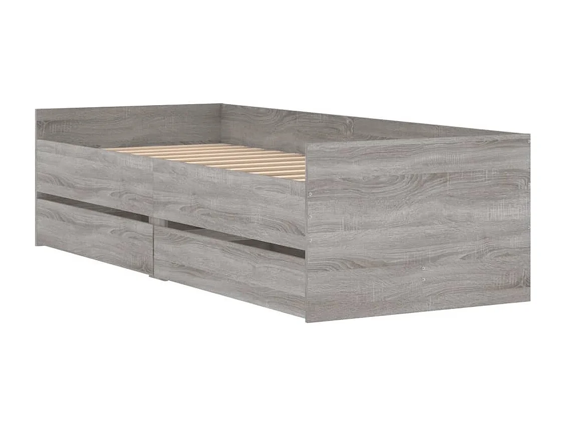 Estructura de cama con cajones Sonoma gris 75x190 cm