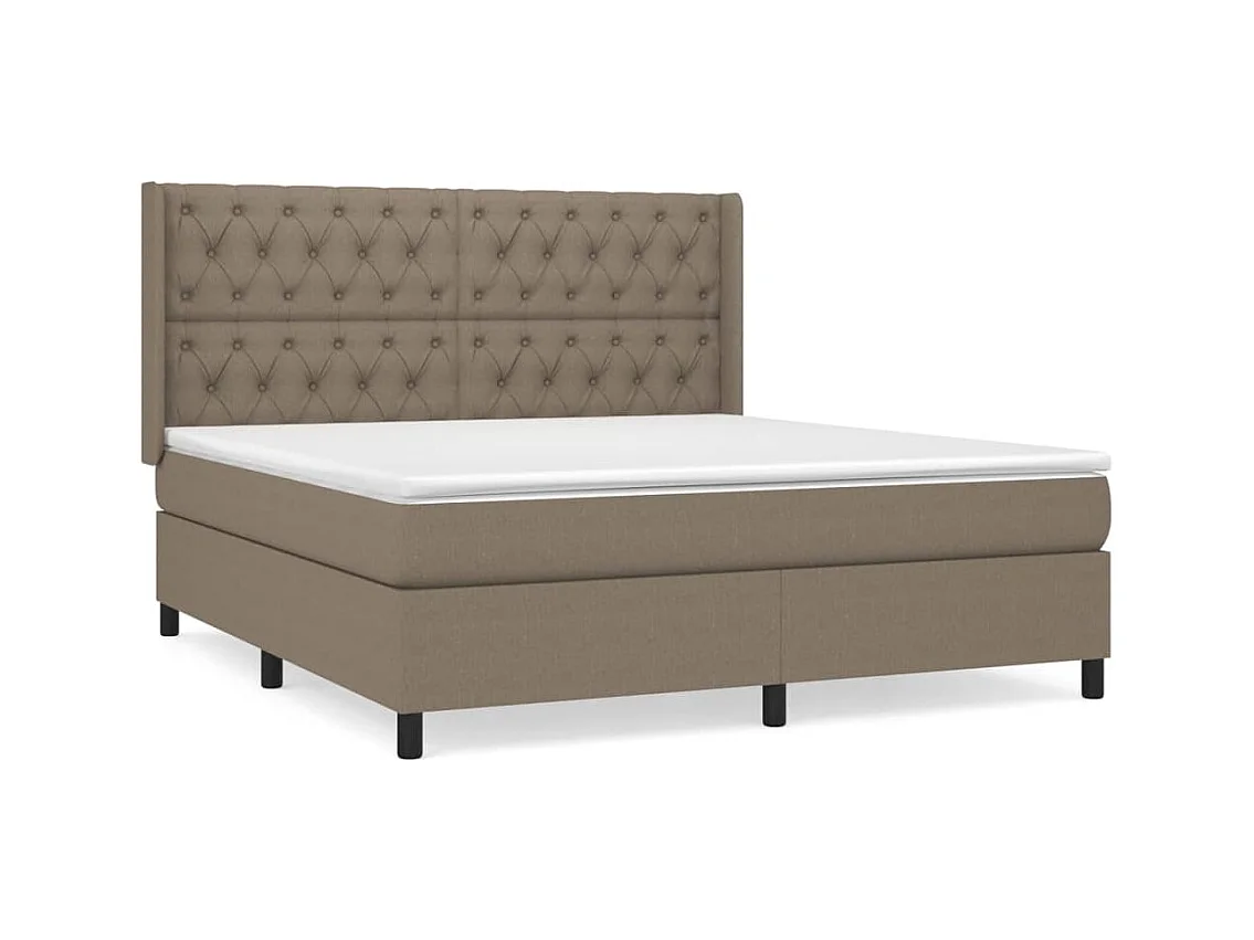 Sommier à lattes de lit avec matelas Taupe 160x200 Tissu
