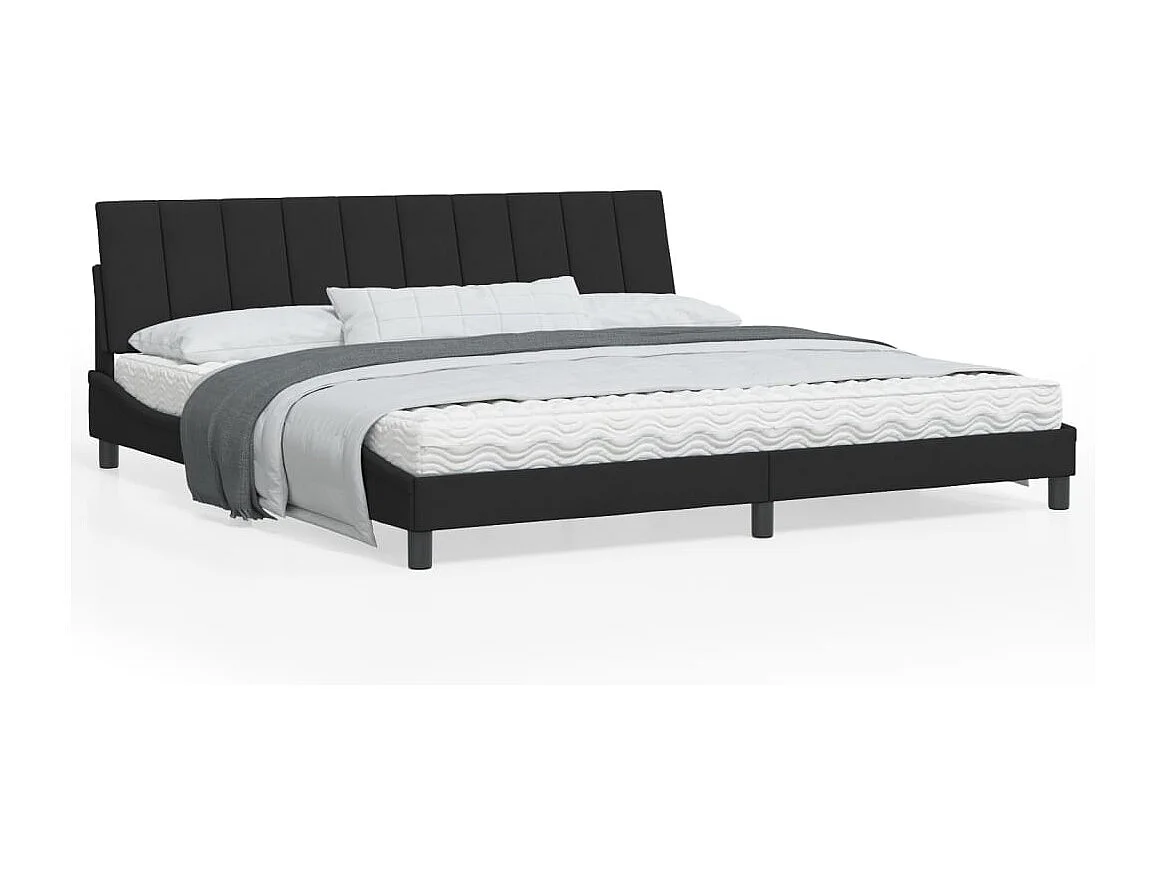 Cadre de lit avec lumières LED noir 200x200 velours