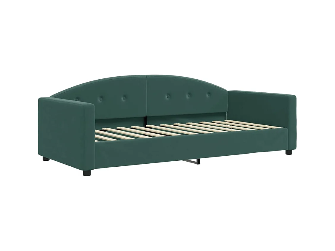 Lit de repos vert foncé 90x200 velours