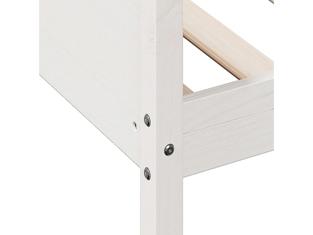 Lit de jour Blanc 90x200 Bois de pin massif
