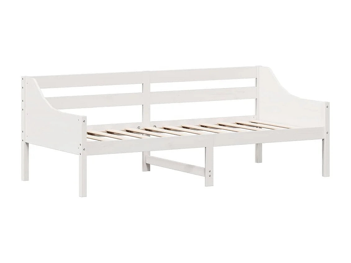 Lit de jour Blanc 90x200 Bois de pin massif