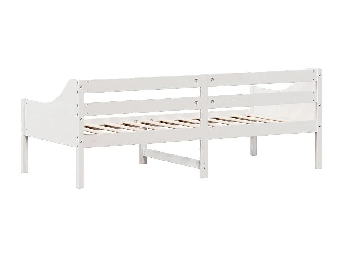 Lit de jour Blanc 90x200 Bois de pin massif