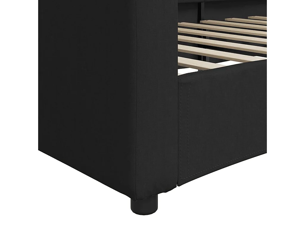 Lit de repos noir 80x200 tissu