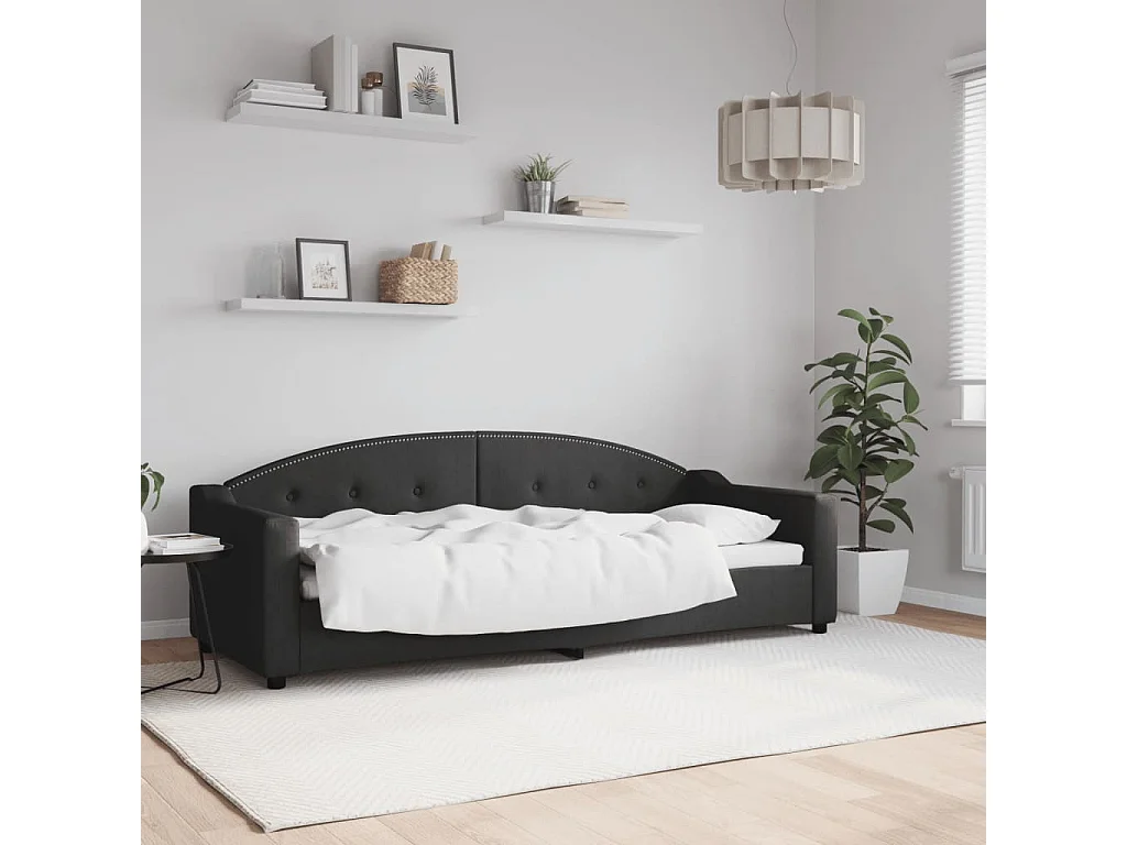vidaXL Sofá cama tela negro 80x200 cm