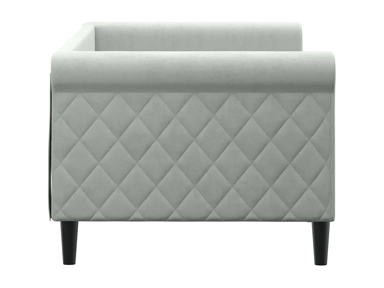 Lit de jour gris clair 80x200 velours