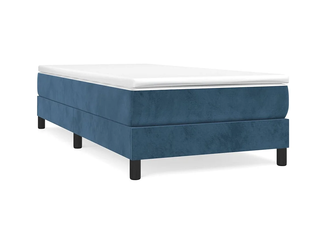Sommier à lattes de lit et matelas Bleu foncé 80x200 Velours