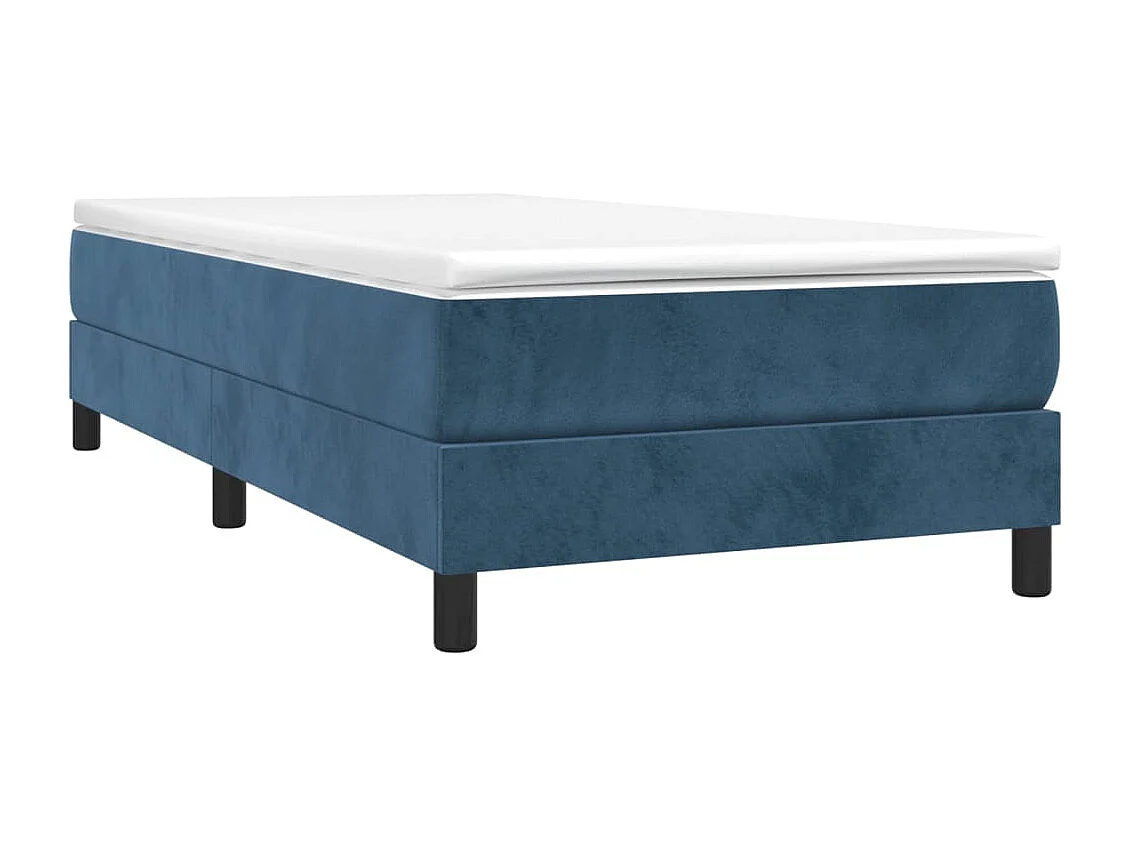Sommier à lattes de lit et matelas Bleu foncé 80x200 Velours