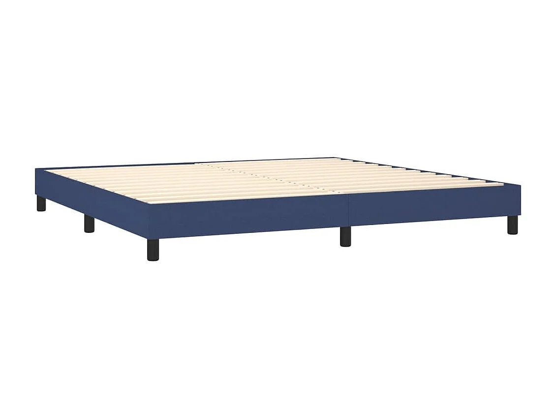 Lit à sommier tapissier avec matelas Bleu 200x200 Tissu 4