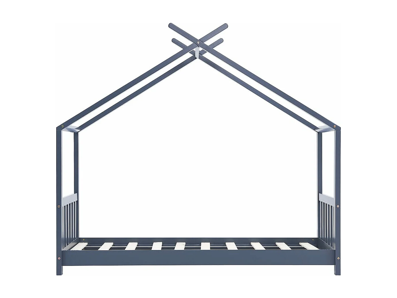 Cadre de lit d'enfant Gris Bois de pin massif 80x160