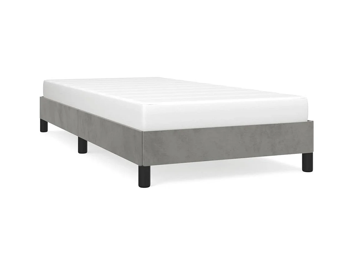 Cadre de lit Gris clair 90x190 Velours