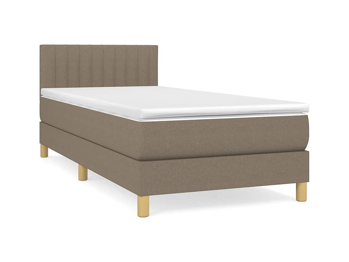 Sommier à lattes de lit avec matelas Taupe 80x200 Tissu