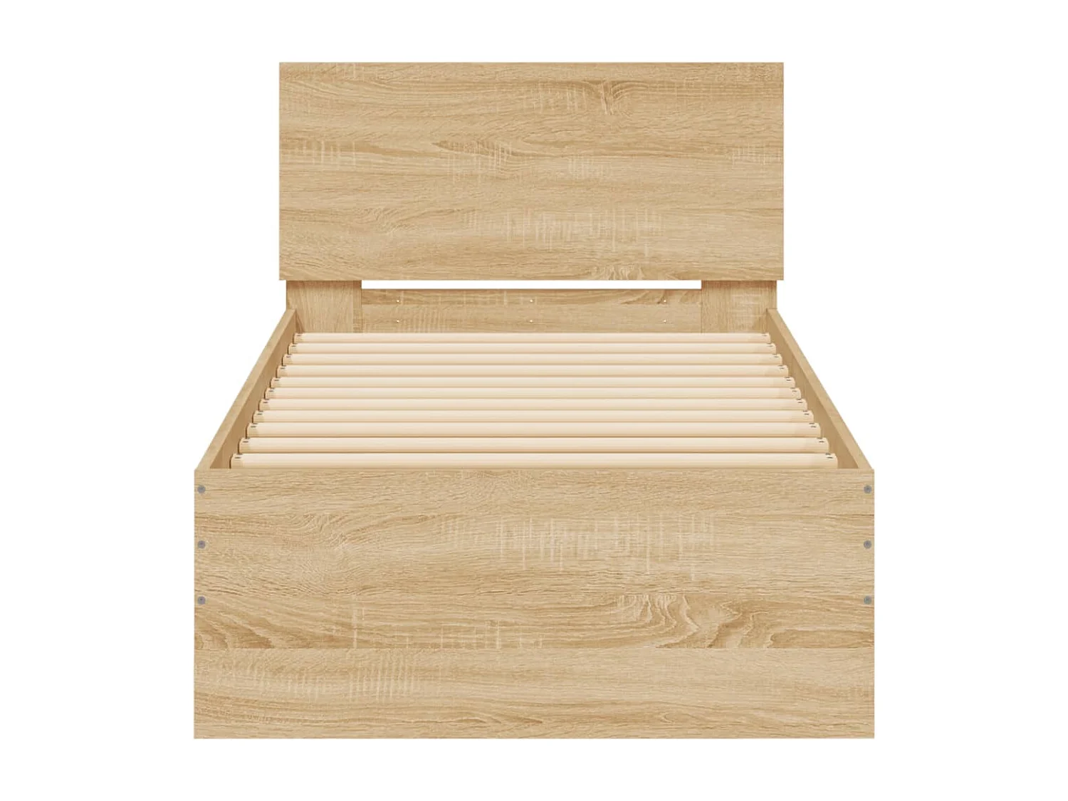 Cadre de lit tête de lit chêne sonoma 90x190 bois ingénierie