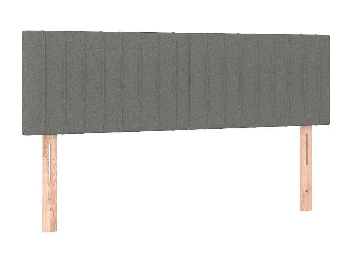 Sommier à lattes de lit avec matelas Gris foncé 140x190 Tissu