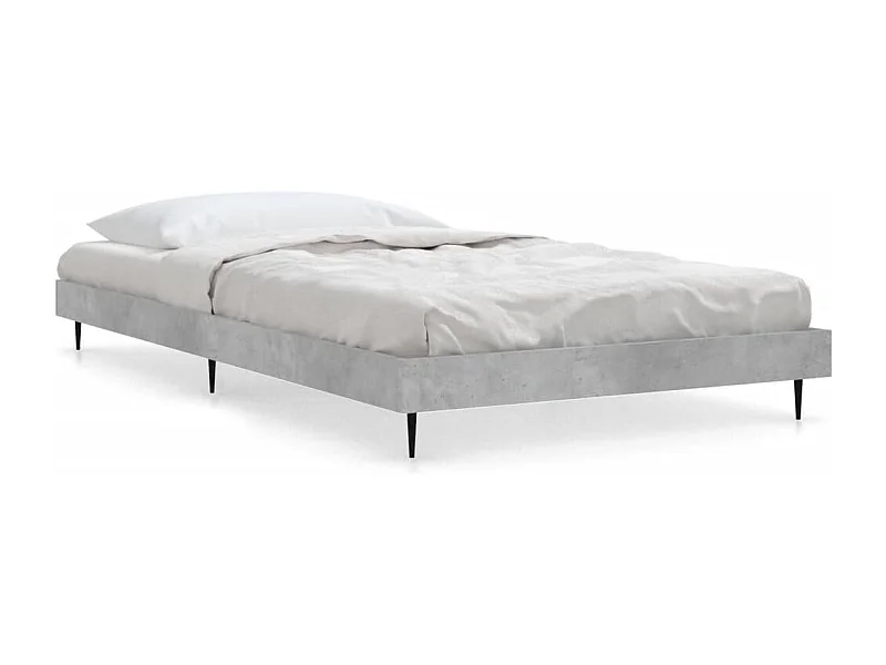 Cadre de lit gris béton 90x200 bois d'ingénierie