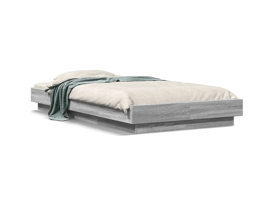 Cadre de lit sonoma gris 90x200 bois d'ingénierie