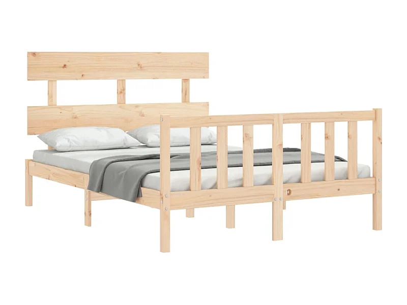 Cadre de lit avec tête de lit 140x200 bois massif