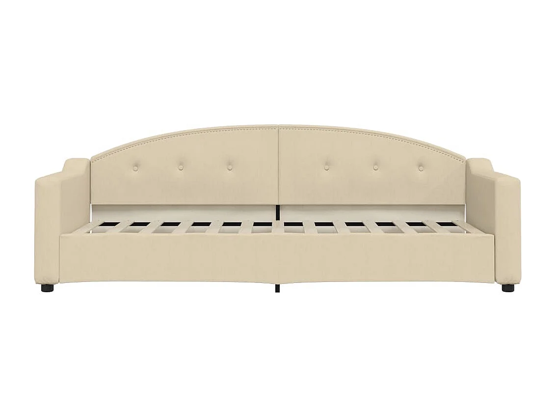 Lit de jour avec matelas crème 80x200 tissu