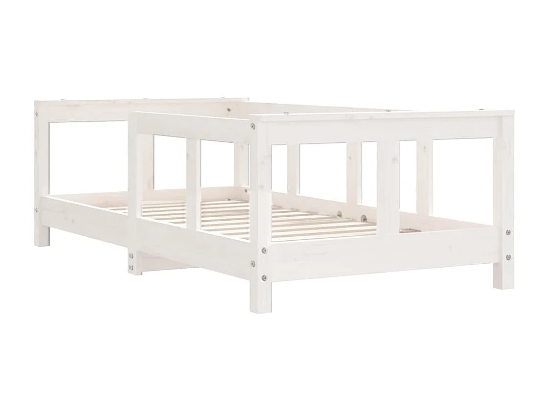 Cadre de lit pour enfant blanc 70x140 bois de pin massif