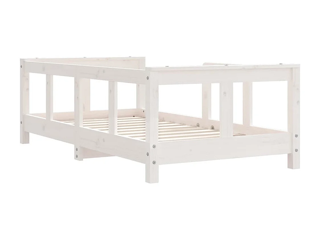 Cadre de lit pour enfant blanc 70x140 bois de pin massif