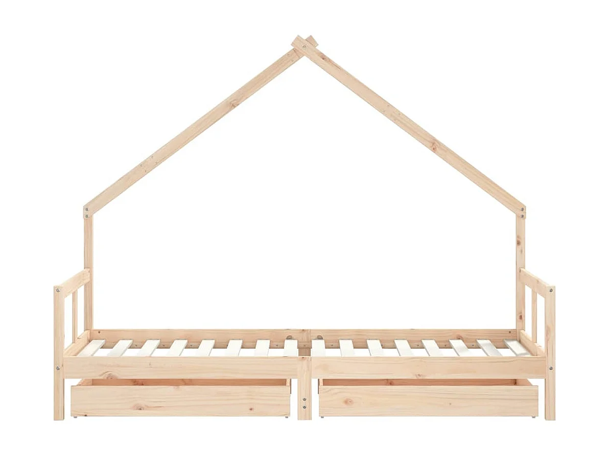 Cadre de lit pour enfants gris 80x200 bois de pin massif