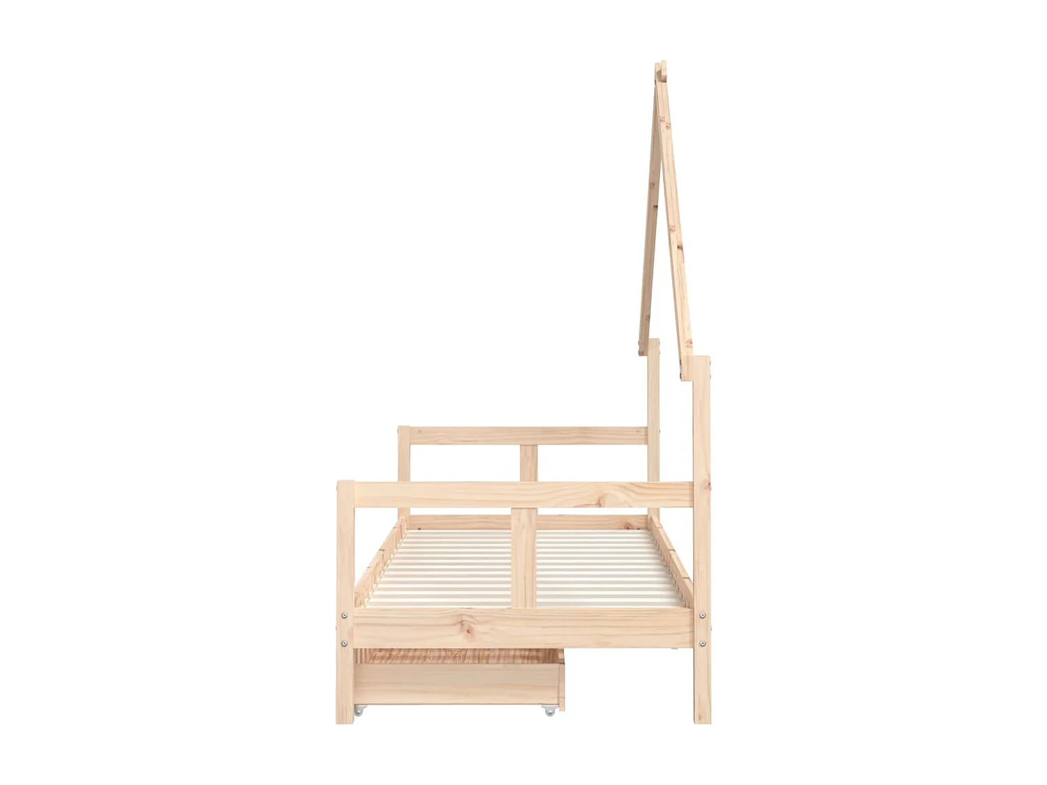 Cadre de lit pour enfants gris 80x200 bois de pin massif