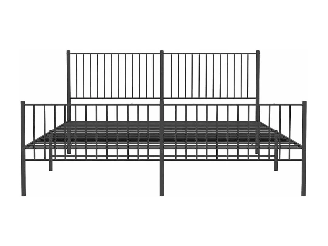 Cadre de lit métal avec tête de lit-pied de lit noir 200x200