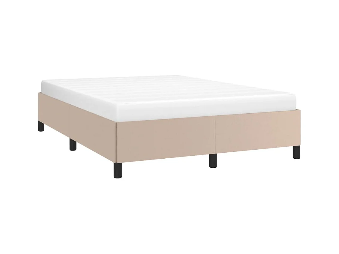 vidaXL Estructura de cama cuero sintético color capuchino 140x190 cm Marrón