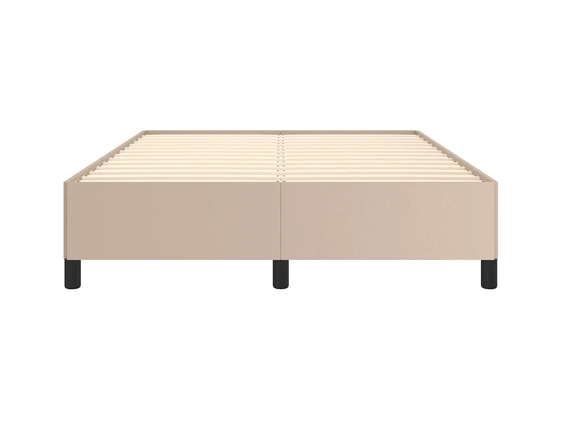 vidaXL Estructura de cama cuero sintético color capuchino 140x190 cm Marrón
