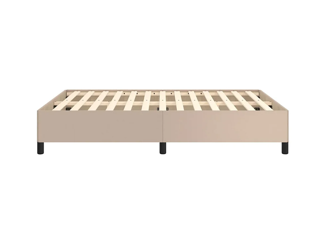 vidaXL Estructura de cama cuero sintético color capuchino 140x190 cm Marrón