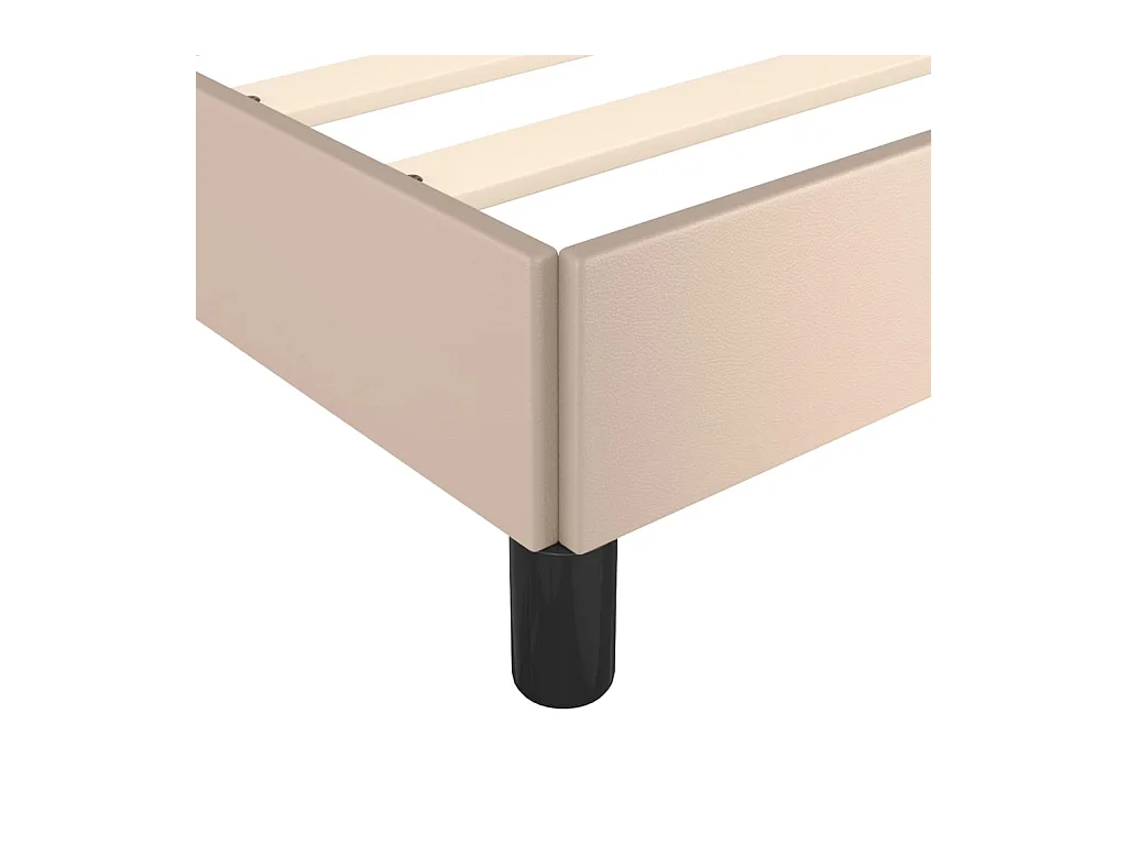 vidaXL Estructura de cama cuero sintético color capuchino 140x190 cm Marrón